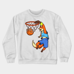 Comic fox plays basketball Crewneck Sweatshirt